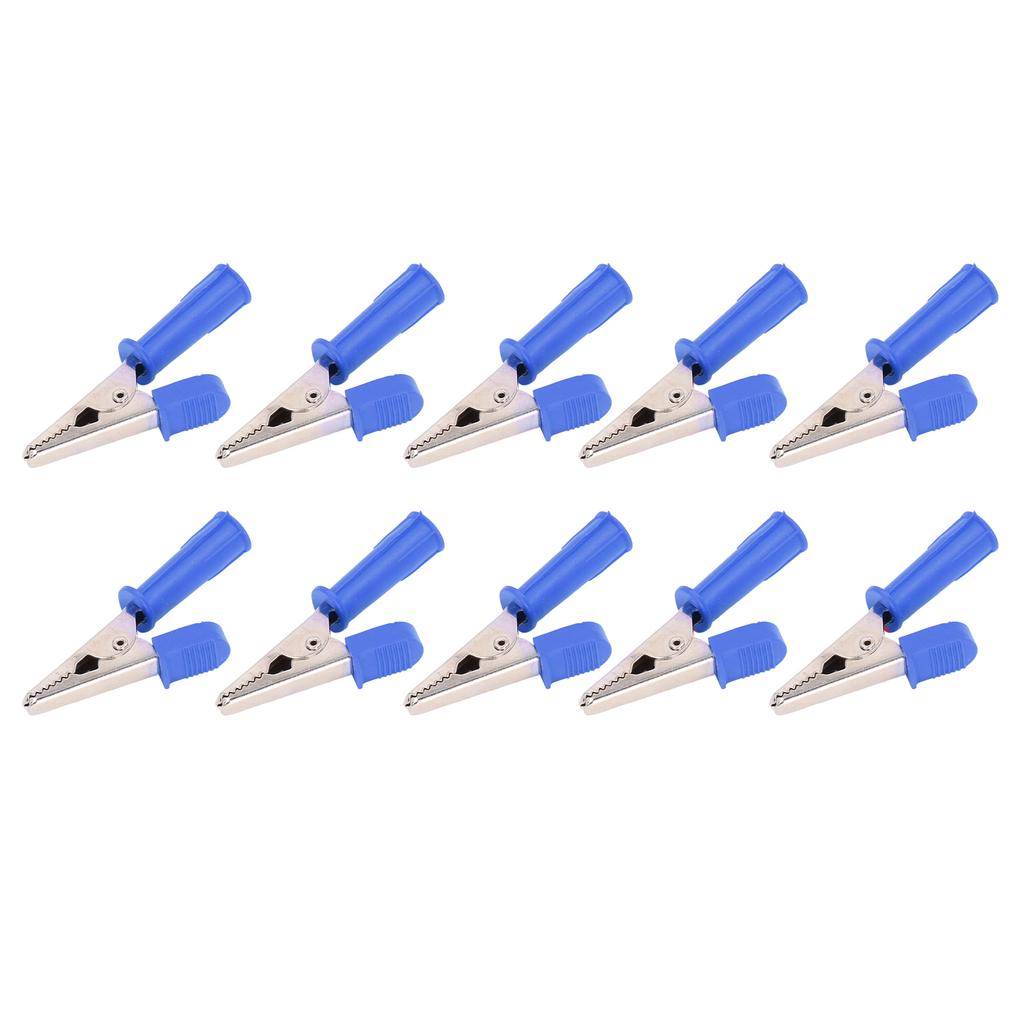 10PCS Testing Clamps Brass Insulated Crocodile Clips with 4mm Socket 10mm Opening 20A J.60046