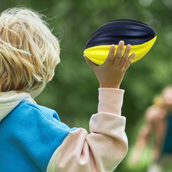 Soft Rugby Ball Kids Foam Spiral Football Toy Easy Grip Decompression Toy Hand-Eye Coordination Training Small Footballs for School Sports Party Game