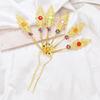Traditional Thai Peacocks Leaf Hair Decoration Alloy Hair Accesories with Rhinestones Hairpieces for Special Occasion