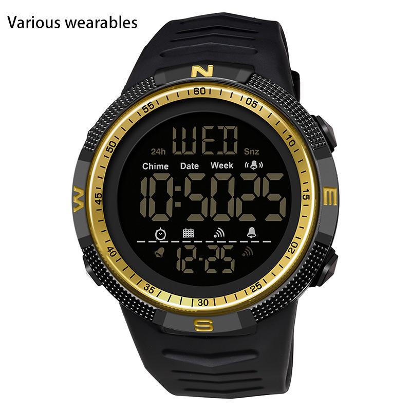 New Style Electronic Form Movement Fashion Trend Men's High School Watch Glow-in-the-dark Waterproof Watch