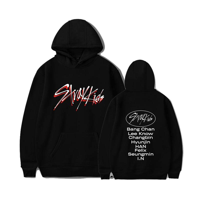 

Мужская Женская Толстовка Stray KPOP Толстовки Уличная Одежда Харадзюку Повседневная Свитшоты с Капюшоном и Принтом Букв XS чёрный