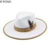 2022 New Feather Band Felt Fedora Hats for Women Wide Brim Men Formal Jazz Hats Panama Church Wedding Dress Hat Chapeu Feminino