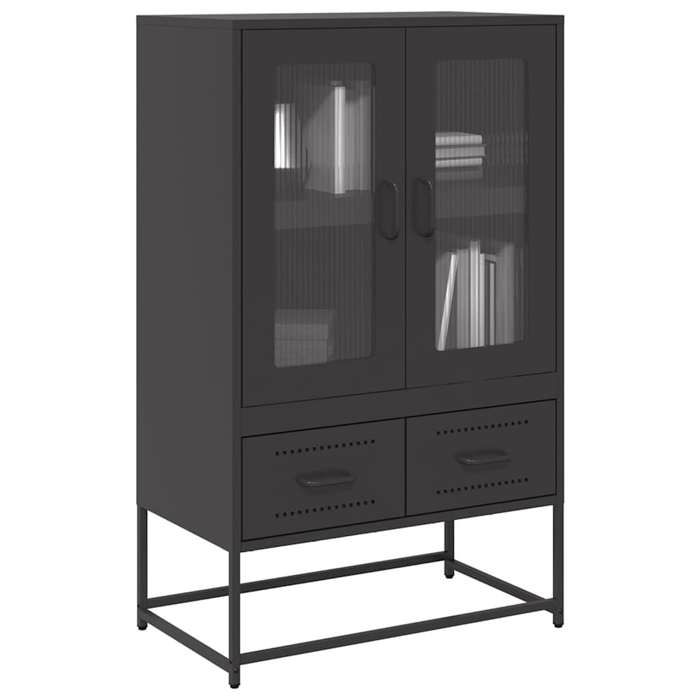 VidaXL Highboard Black 68x39x111.5 Cm Steel, Cabinet, Storage Cabinet, Highboard, Sideboard, Tall Cabinet, 853362