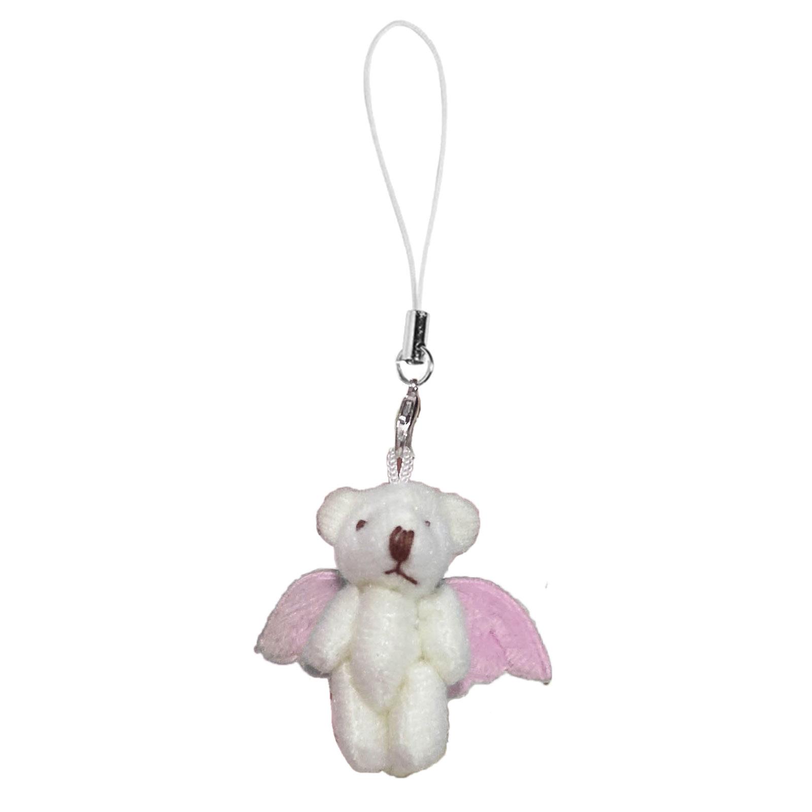 

Cute Plush Angel Bear Keychain Cute Stuffed Animals Keyring Hanging Ornament Backpack Handbag Charm Gift for Girls Women 1 розовый