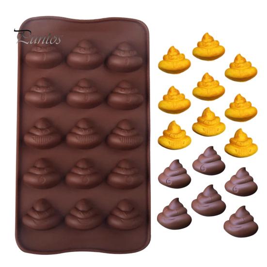 DIY Backsets für Kinder Lustige Kacke Schokoladenform, 15-Kammer Silikonform, Antihaft Hitzebeständig Mehrzweck Küchenwerkzeug Dessertform
