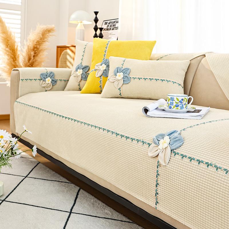 Sofa Cushion Winter Plush Rustic Style Simple Modern Four Seasons Universal Sofa Cover Cover Non-slip Cover Cloth