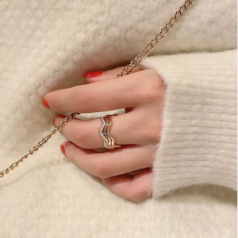 

Японский и корейский стиль, не тускнеющее кольцо из титановой стали цвета розового золота с драгоценным камнем - простое, ретро женское украшение Size 9