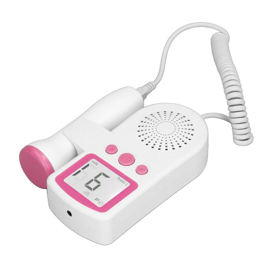 3.0MHz Fetal Heartbeat Monitor High Sensitivity LCD Fetal Sound Heartbeat Detector Pink