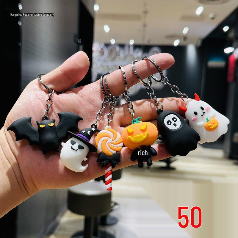 Brelok dla dzieci z motywem ducha i dyni na Halloween