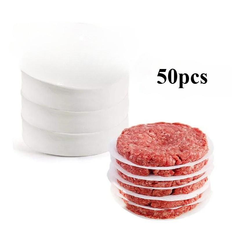 50/100/200/500PCS Disposable Hamburger Patty Separation Pads 11cm Round Hamburger Food Pads Paper Non-stick Oil Paper Baking Paper