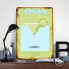 Margarita Cocktail Poster Customized Wall Art Vintage Metal Signs Retro Tin Plaque for Man Cave Aesthetic Decoration Room Decor