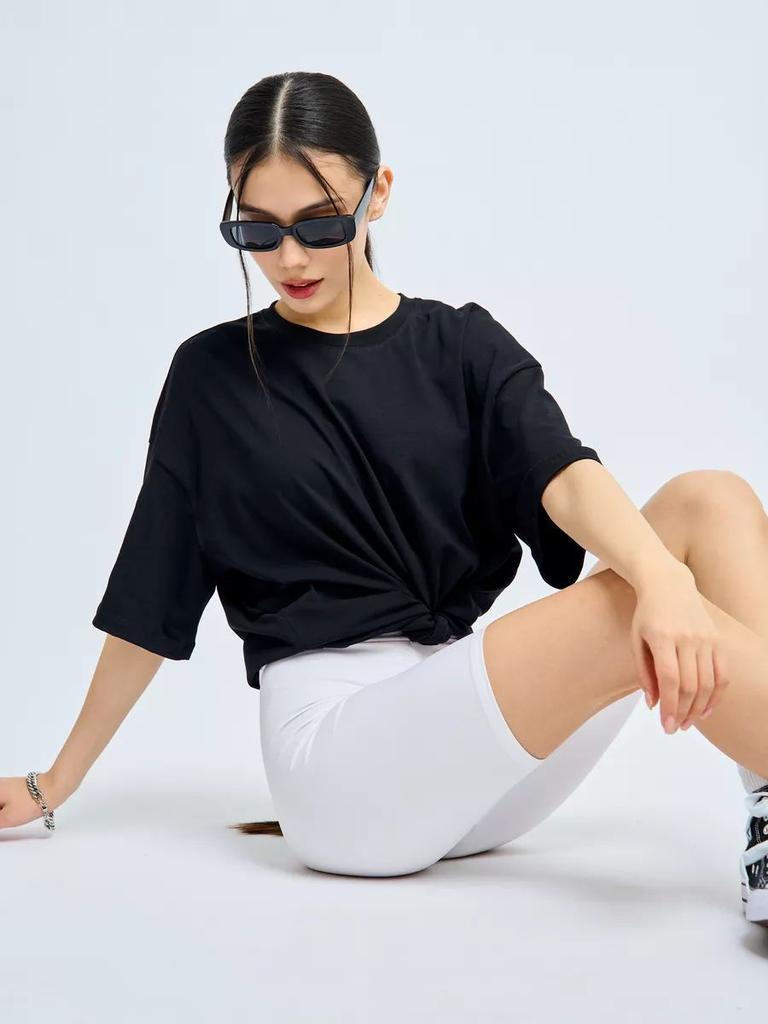 Cotton Soft T-shirt Women Men Casual Loose Oversized Summer Breathable Short Sleeve Heavyweight High Quality Male Female Clothing