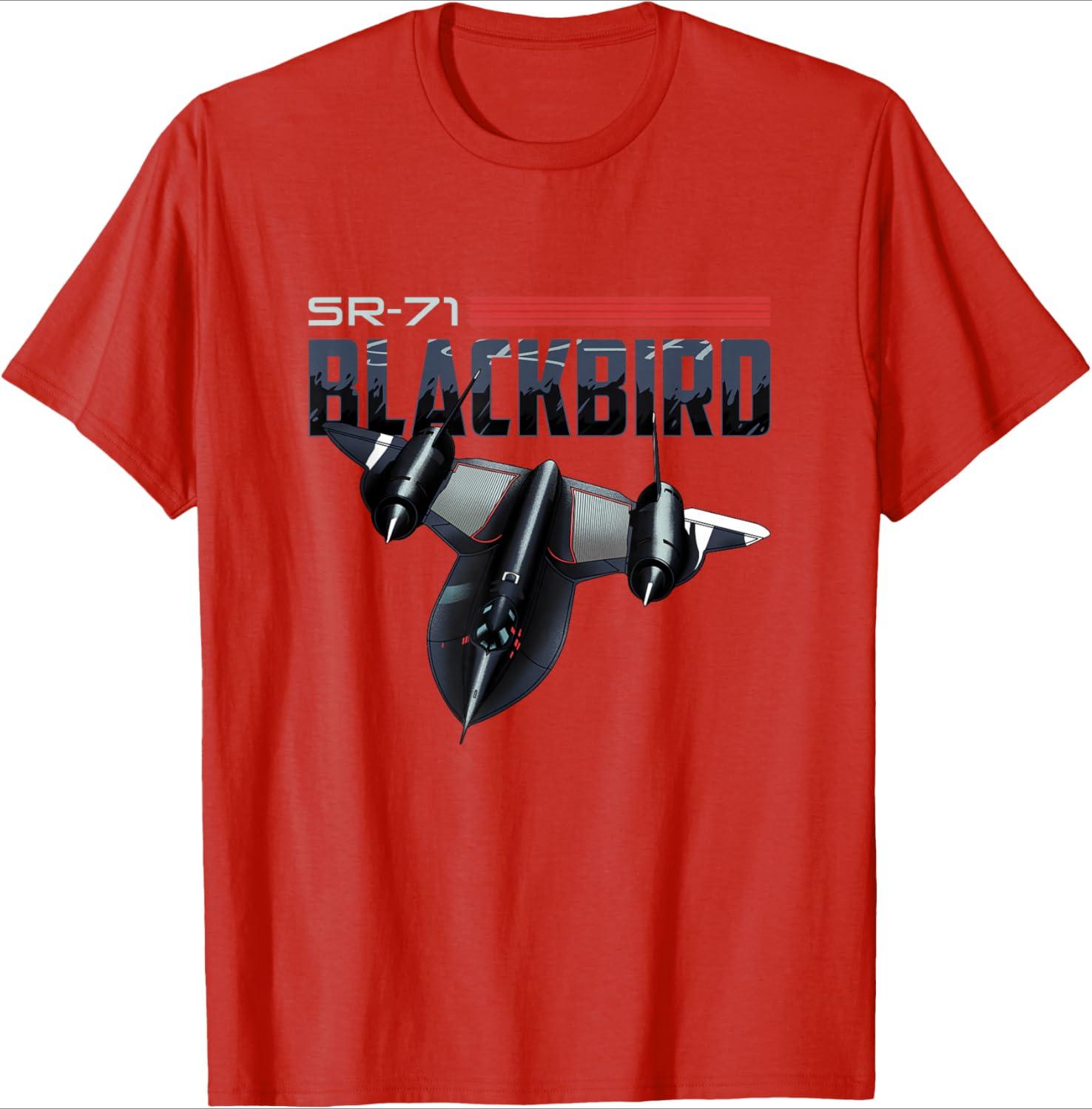 USA Military Warbird Airplane Blackbird Spy Plane design -100% cotton summer casual O-neck short sleeve printed men s T-shirt. S