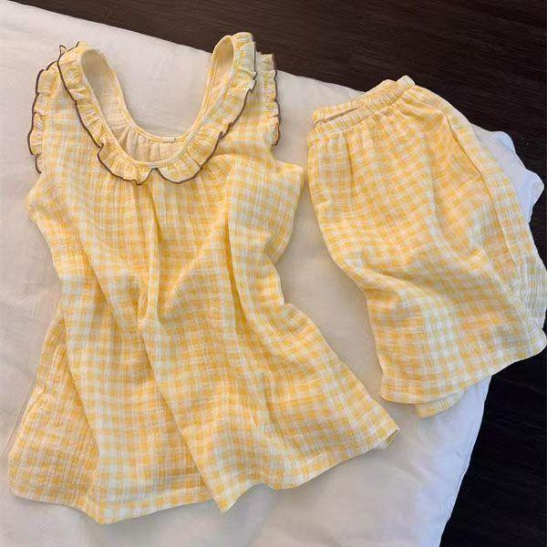 Sweet and Cute Kitty Cat Suspender Pajamas Women's Summer Thin Vest Short Suit Student Dormitory Loungewear