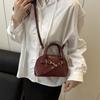 Fashion Small Size Shoulder Bag Handbags Belt Buckle Design Shell Bag Solid Color Top-handle Bags Women