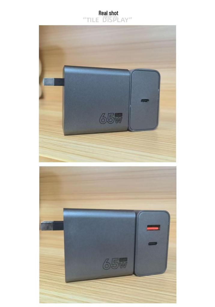 65W GaN Dual Port Fast Charger for Android & Apple (A+C)