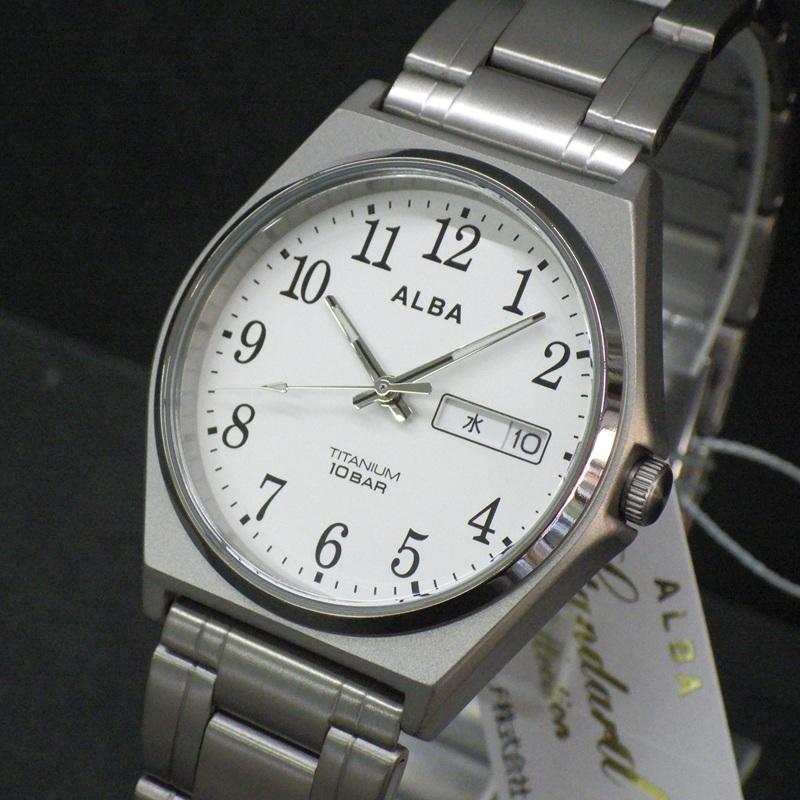 SEIKO Special ALBA AEFJ410 Titanium Arabic Numeral 10 ATM Water Resistant Watch Price! Day-Date Men's