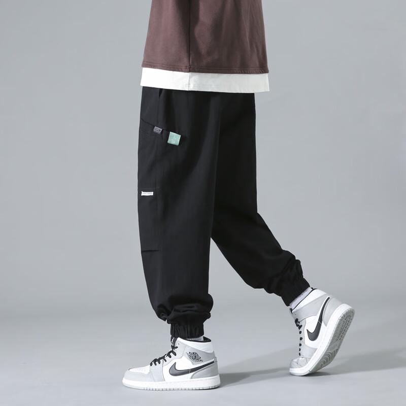 Dingfengbaoluo Men's Japanese Style Loose Fit Jogger Cargo Pants YK533