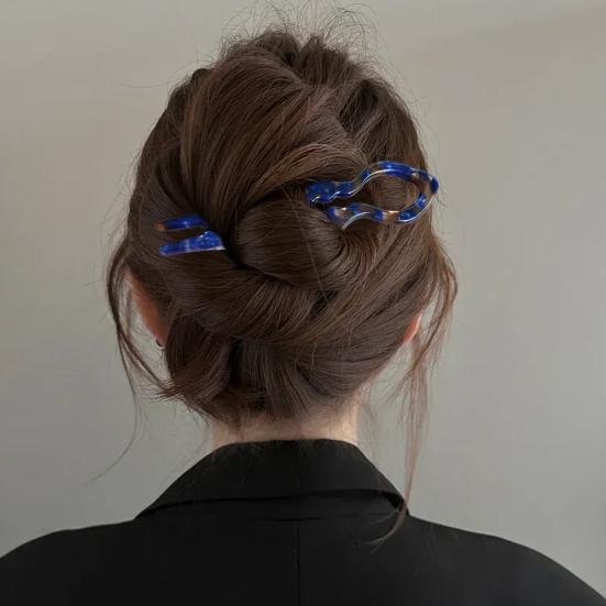 French Hair Pin Women Double-Notch Locking Mechanism Hair Clip Twists Secure Hair Stick Hair Styling Accessory