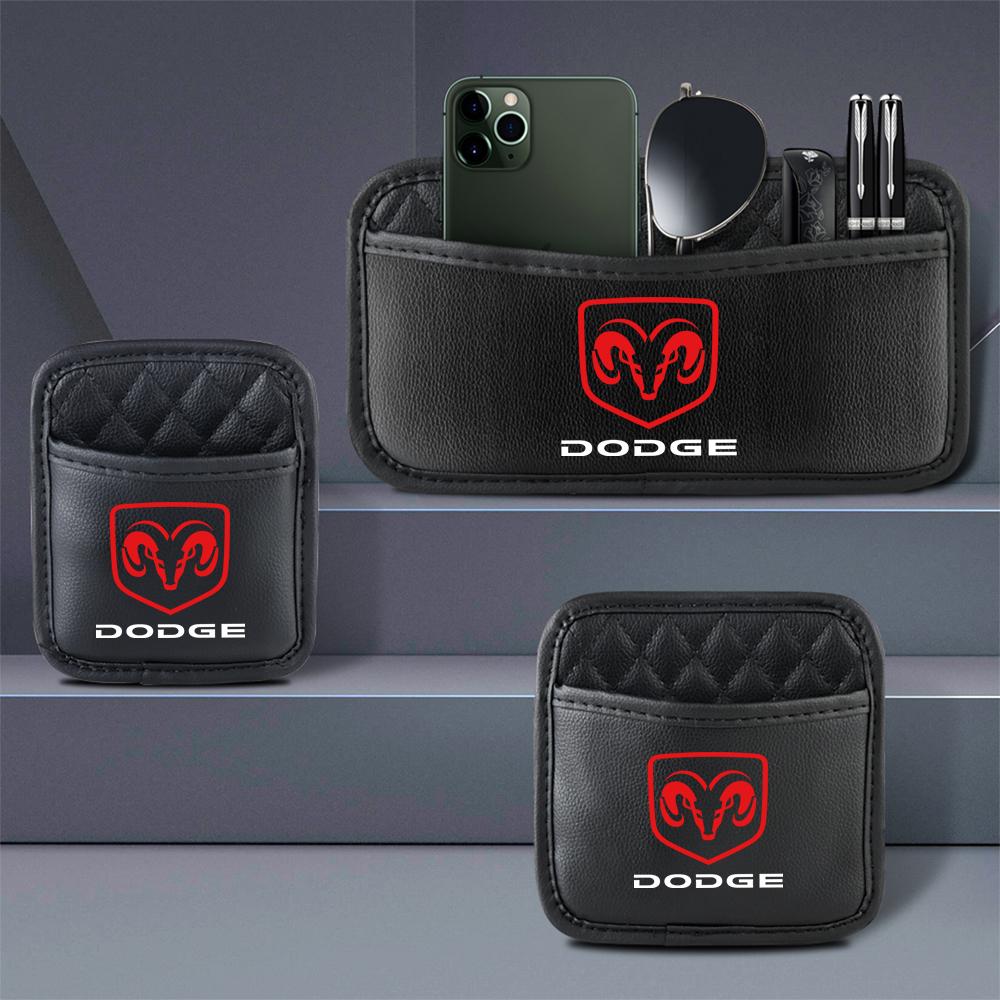 Car Emblem Leather Storage Bag Auto Sorganizer box Interior Accessories For Dodge Durango Caliber Challenger SXT SRT Magnum Colt T777
