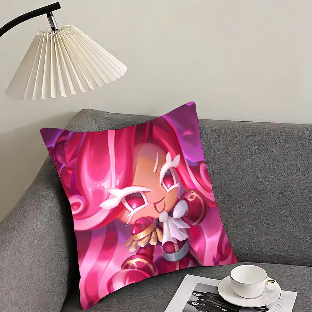CCookie RunN Kingdom Cartoon Cushion Cover Pillowcase Ultra Soft Skin Friendly Fabric Cloud Like Comfort Concealed Zipper