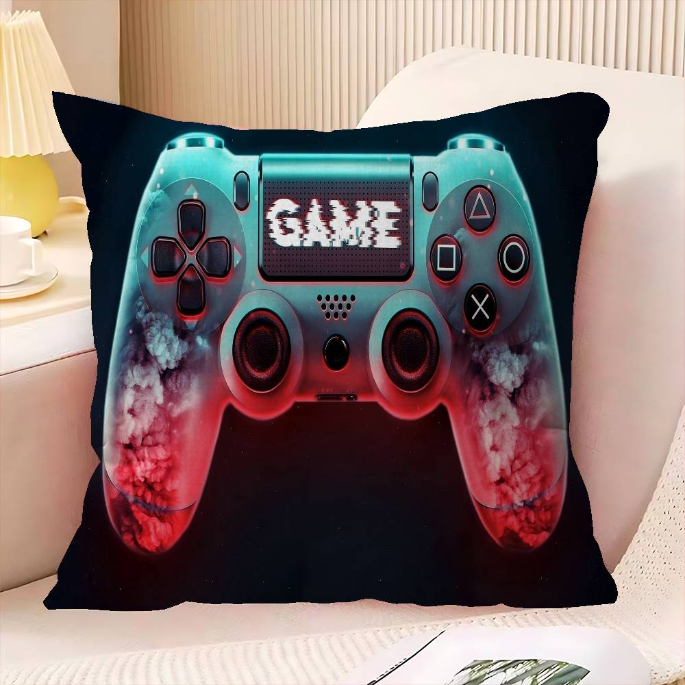 Gamer Casual Carpet With Controller Cushion Cover Car Throw Pillow Case For Sofa Car Christmas Gift 40x40cm 45x45cm