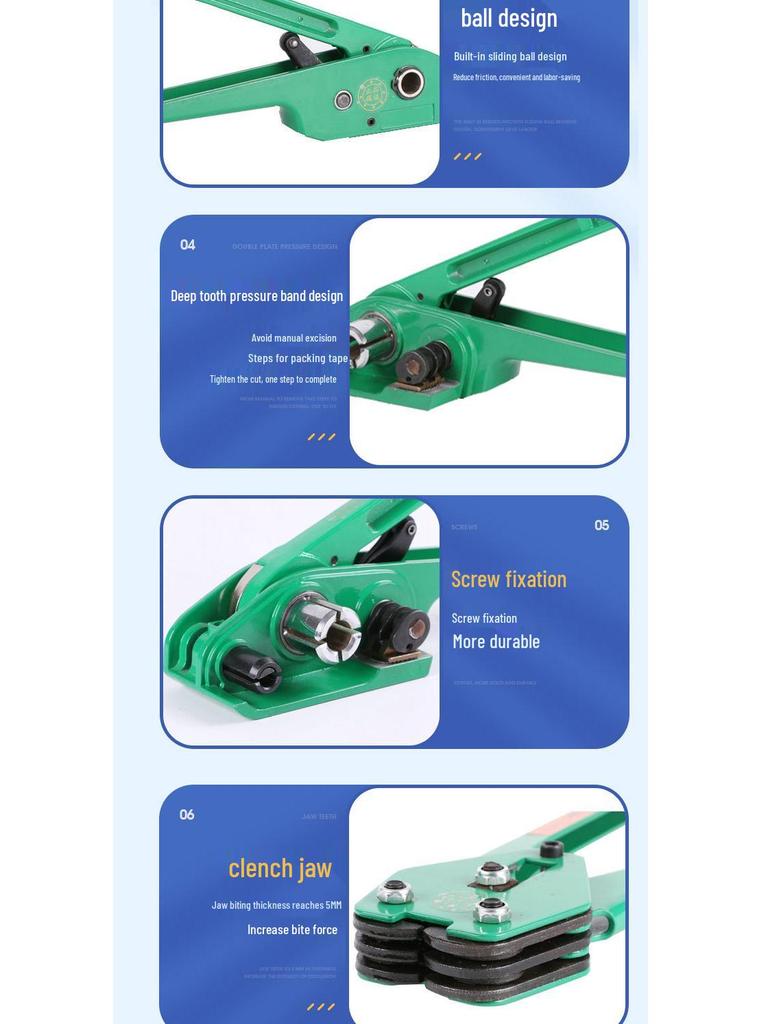 Hochleistungs-Handspanngerät für Kunststoff-/Stahlbänder