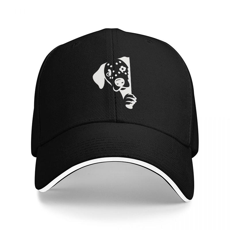 Dalmatian Dog Face Print Baseball Cap Black and White Design Adjustable Hat for Adults Fashionable Pet Theme Headwear