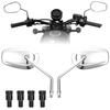 KEMIMOTO Motorcycle Mirror 10mm Left and Right Set Mirror Adjustable Universal Easy to Install Oval Silver KM3106 [Father's Day] Off-Road 360°