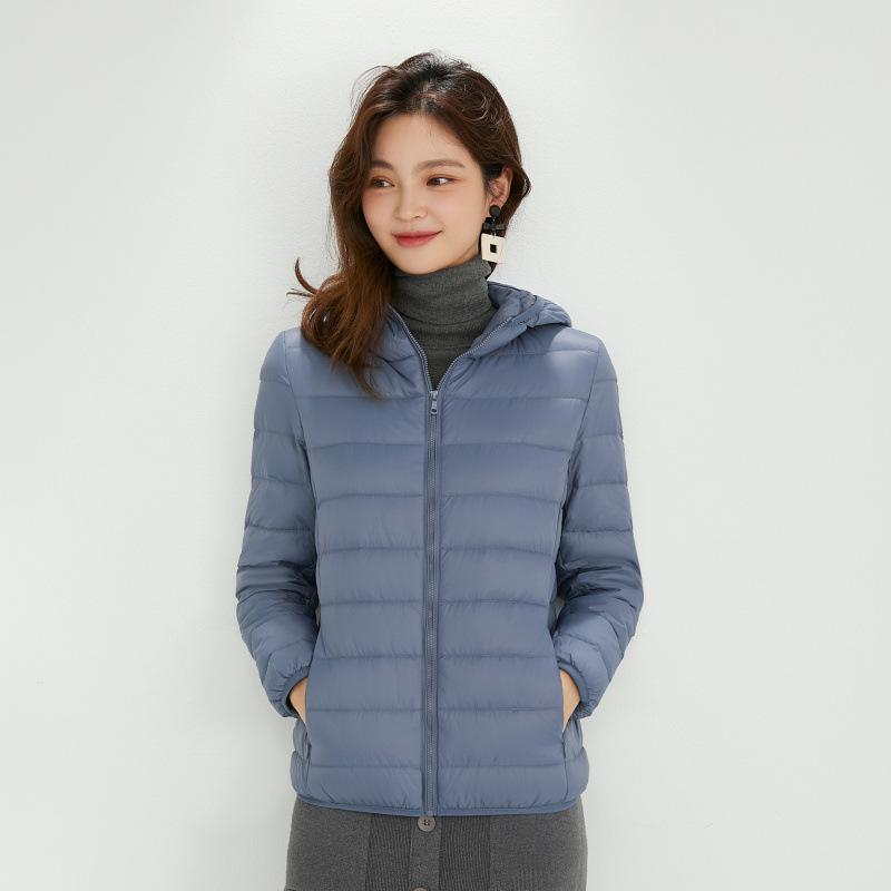 Winter new hooded down jacket women's light and thin women's jacket short light and fashionable white duck down