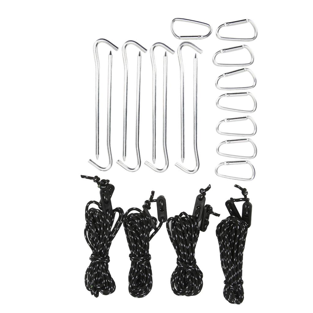 Camping Tent Stakes with 2m Wind Ropes Aluminum Buckles for Outdoor Picnic Adventure