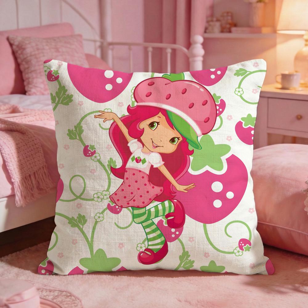 sStrawberry Shortcake Cushion Cover Premium Comfort Reversible Pillow Cove Two in One Design for Any Room Car Interior