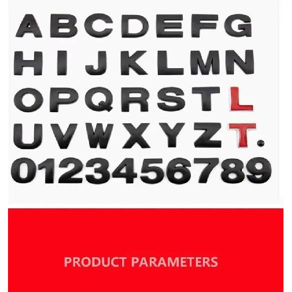 1Pcs 3D Metal 45mm 25mm DIY Letters Alphabet Emblem Numbers Chrome Labeling Car Sticker Digital Badge Accessories Motorcycle