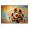 Vintage Sunflower Metal Poster Wall Decor 2D Flat Retro Tin Sign