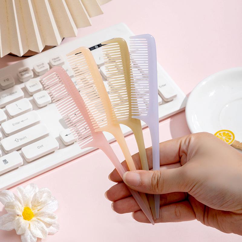 Jelly Color Cartoon Print Children's Fine-Tooth Comb Set - Portable Hair Styling with Pointed Tail Comb