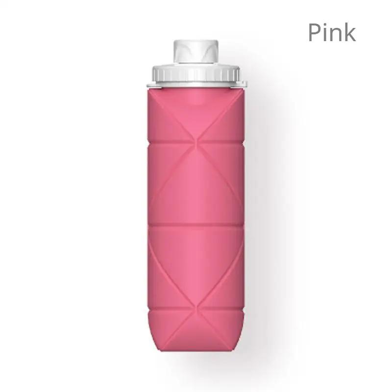 1Pc 600ml Foldable Space-saving Portable Reusable Silicone Sport Water Bottle Bag Bicycle Camping Portable Waterbottles