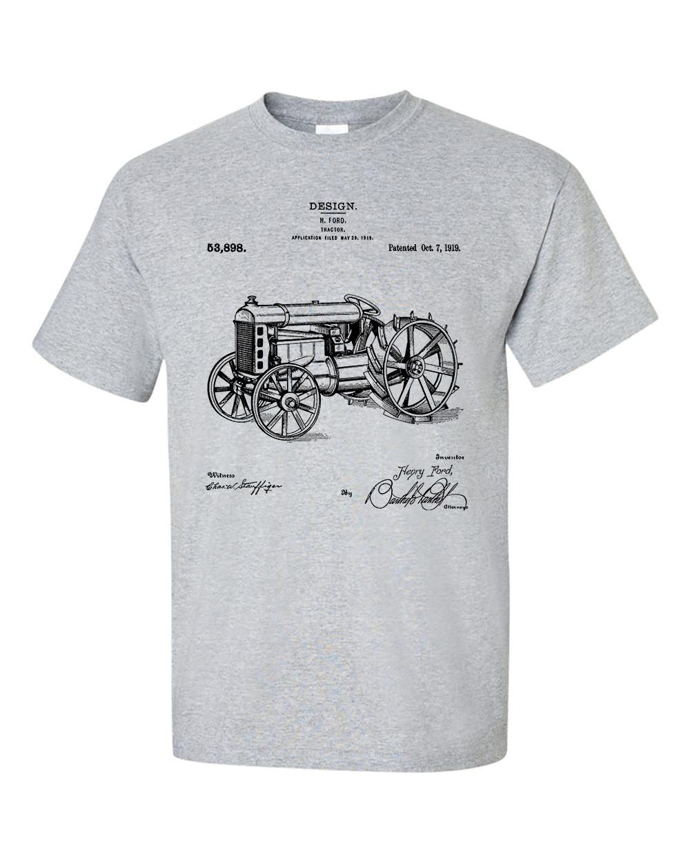 Tractor T-shirt Patent Invention Blueprint Farmer T-shirt XL