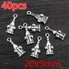 Fashion Antique Silver Plated Winebowl Wine Bottle Chrams Metal Alloy Pendant DIY Charms DIY Jewelry Making Findings