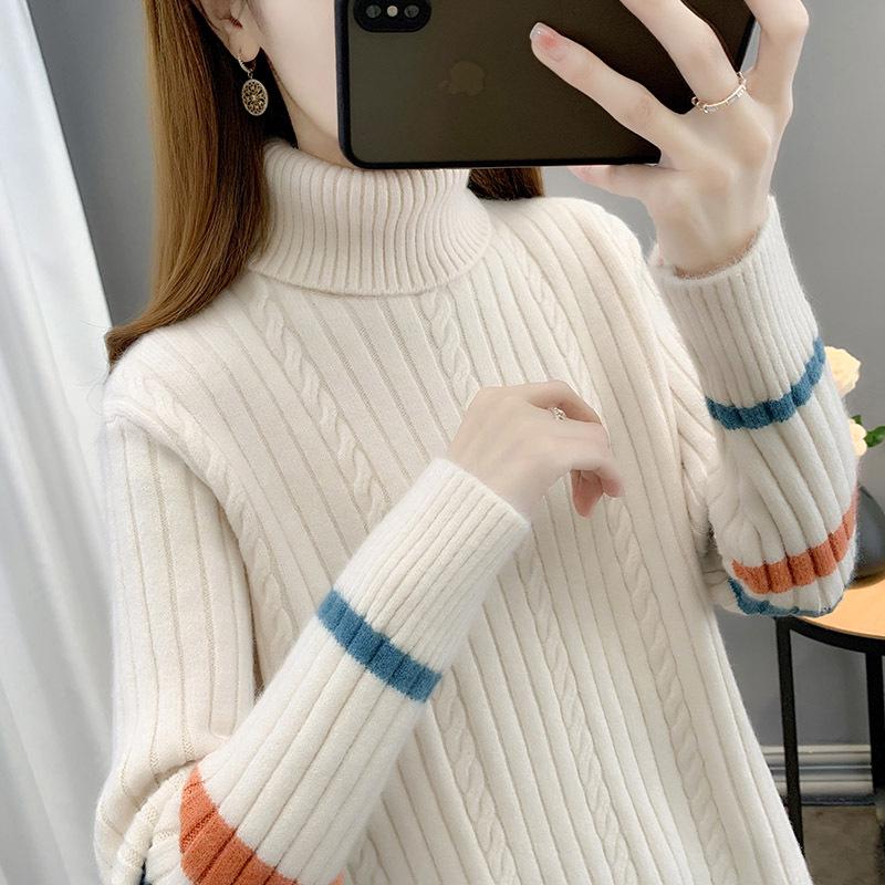 

Женский утолщенный свитер с высоким воротником - зимняя теплая нижняя одежда 2024 года и стильный топ One Size