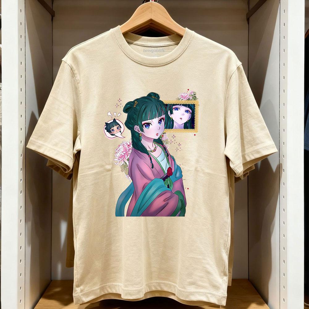 The Apothecary Diaries Maomao TShirt Harajuku Anime Women Unisex Vintage Printed Tshirt Cotton Oneck Adult Tops Tee