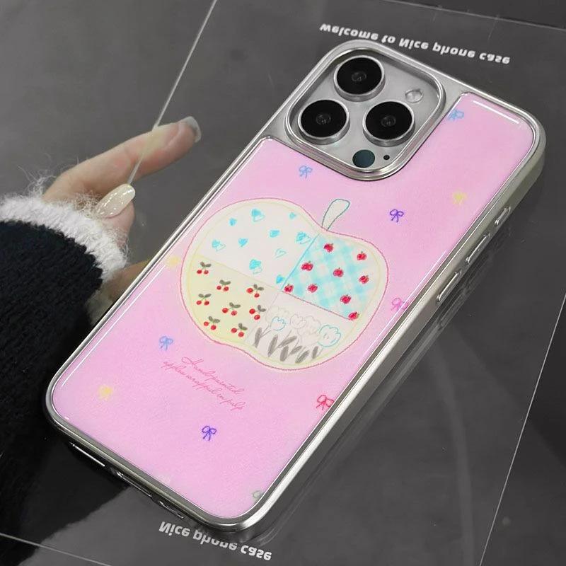 Creative splicing Apple applicable iPhone17 water condensation 16promax mobile phone case 14 personality 13 niche 12 sets 15