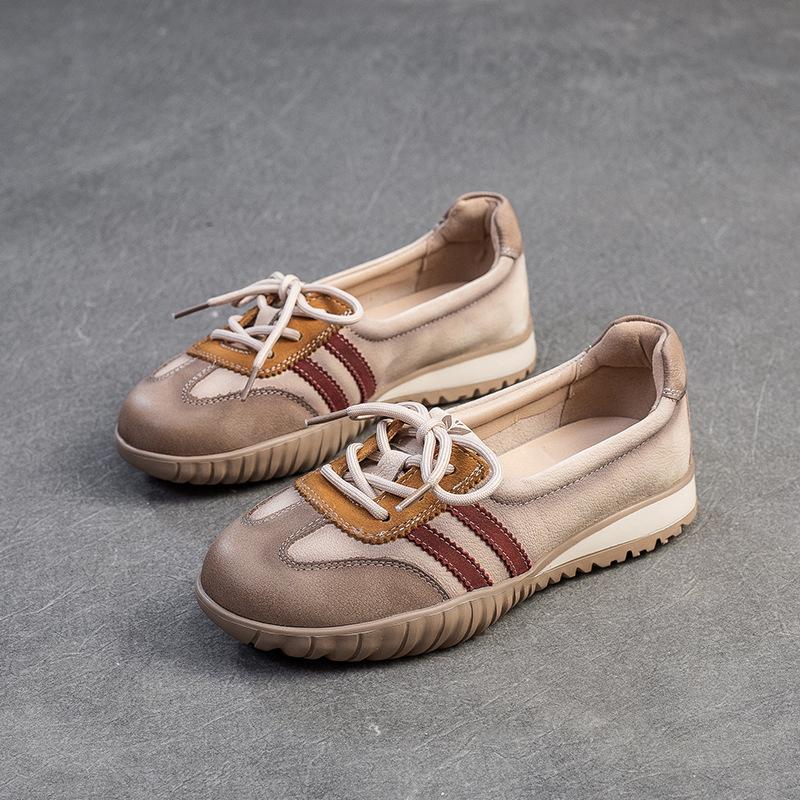 

Модные GKTINOO 2025 Весна Новые Плоские Туфли на Шнуровке Смешанные Цвета Удобные Повседневные на Мягкой Подошве Женские Слипоны 250