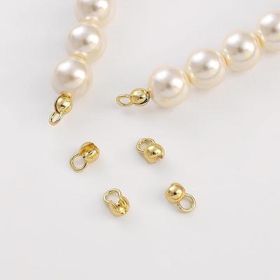 14K Gold-Plated Copper Positioning Bead Buckle for DIY Jewelry Accessories