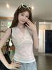 ~ Summer new simple temperament stacked inside lace V-neck vest slim short top women's clothing
