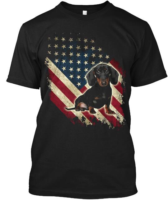 The 4th July Patriotic Dachshund Dog Lover T-Shirt Made in the USA Size S to 5XL Unisex T-Shirt S