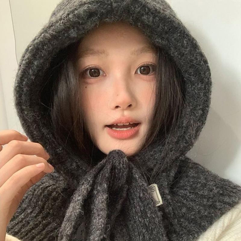 Wool Blend Balaclava Neck Warmer Scarf Hat For Cold Weather Winter Warmth Unisex Design For Outdoor Sport Activity