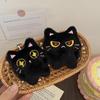 Cute Black Kitten Plush Keychain Cartoon Cat Stuffed Doll Backpack Decorative Pendant Car Key Chain Accessories Friend Gifts