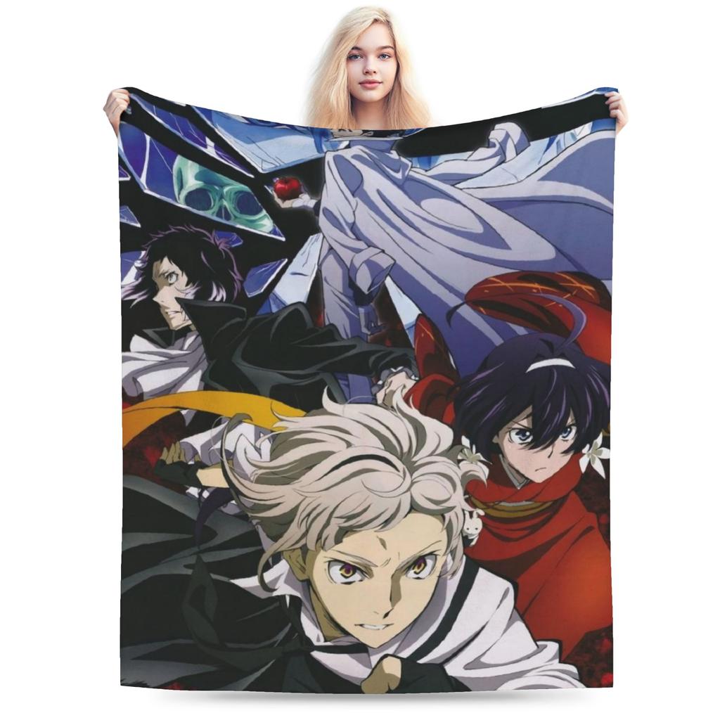 Super Soft Bungos Strays Dogs Manga Atsushi Nakajima Throw Blanket Premium Fleece Flannel Blanket Cozy Plush Blankets All Season