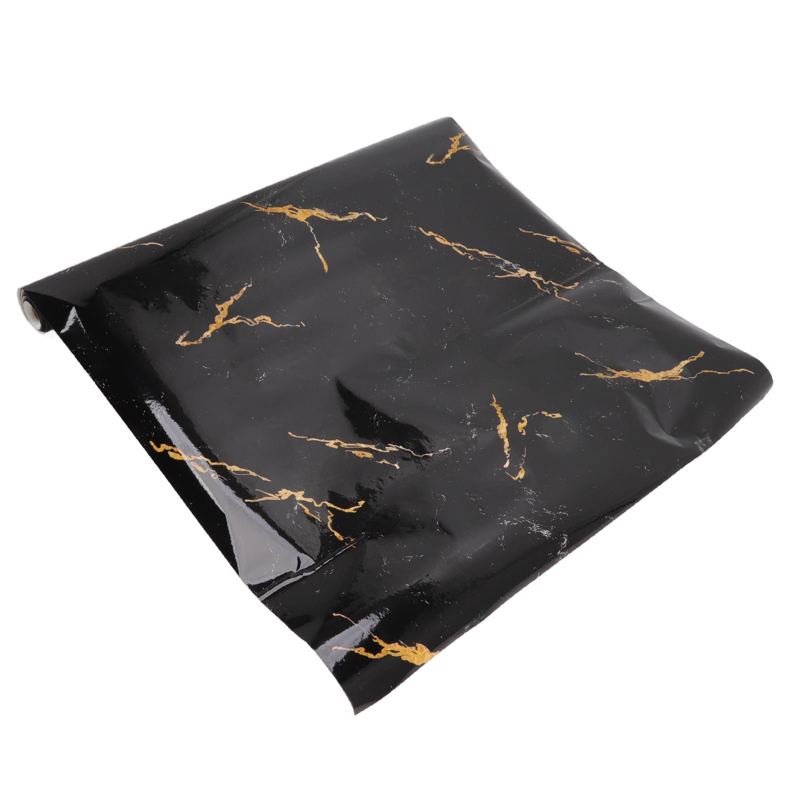 

300x60cm Marble Wallpaper PVC Self Adhesive Wallpaper Rolls Kitchen Oil Proof Stickers Black