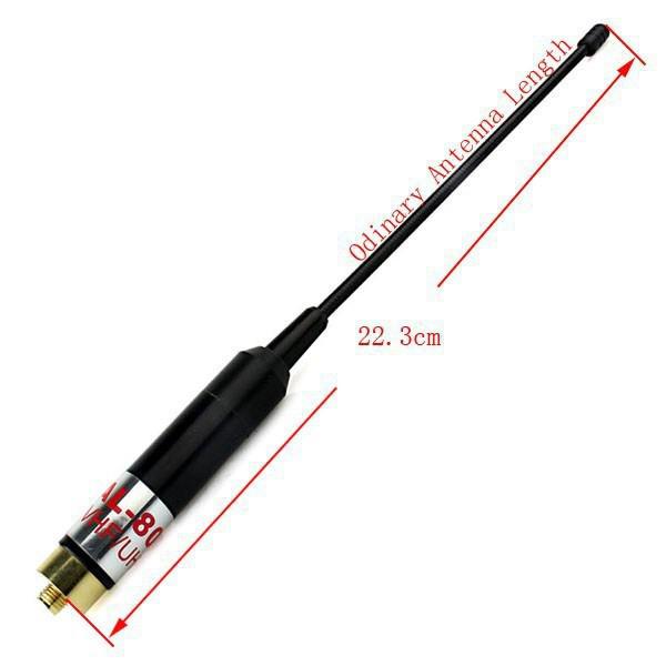 AL-800 Dual-Band Walkie-Talkie Antenna: High Gain Telescopic Whip for 888S/5R/UV82, SMA Female